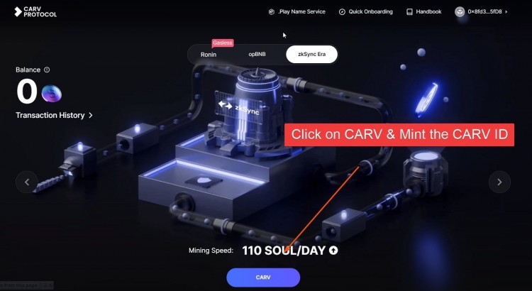 CARVSOUL空投连接METAMASK轻松赚取灵魂代币