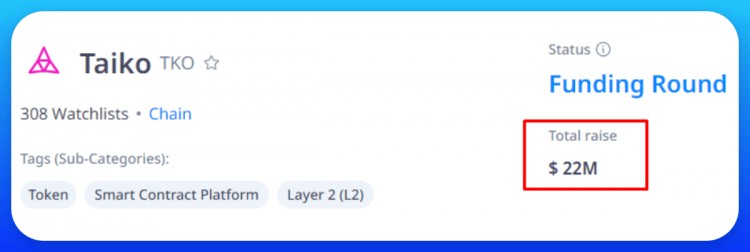 已确认来自TAIKO的空投该项目由红杉资本支持并筹集了2200万美元