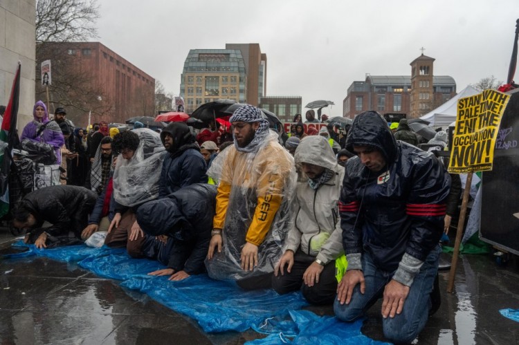 苏珊萨兰登在反以色列集会上向数百人发表讲话时敦促我们的敌人是沉默