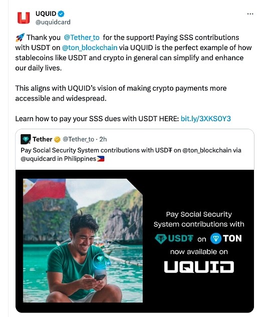 [金色财经]菲律宾采用 Tether 的 USDT 支付社会保障金