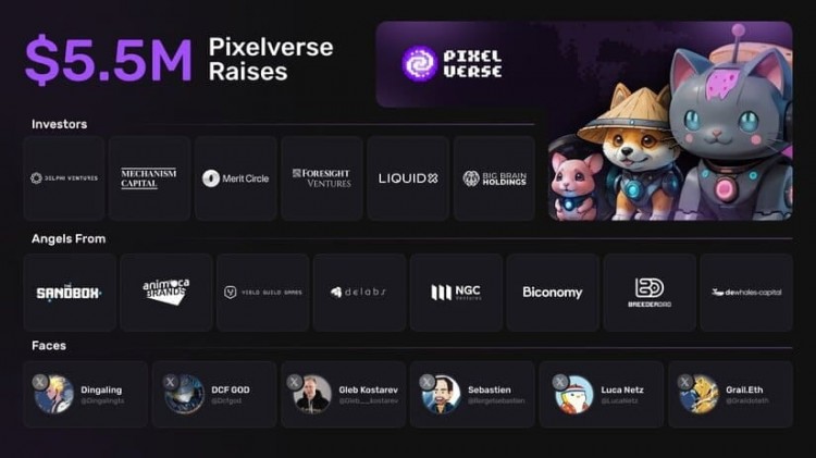 Pixelverse 从顶级风投公司和 Web3 创始人处筹集了 550 万美元